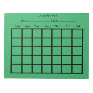 Bloc De Notas Verde del teclado del calendario