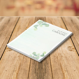 Bloc De Notas Verde elegante de eucalipto acuarela