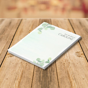 Bloc De Notas Verde elegante de eucalipto acuarela