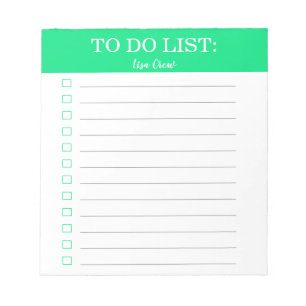 Bloc De Notas verde sólido liso personalizado para hacer la list