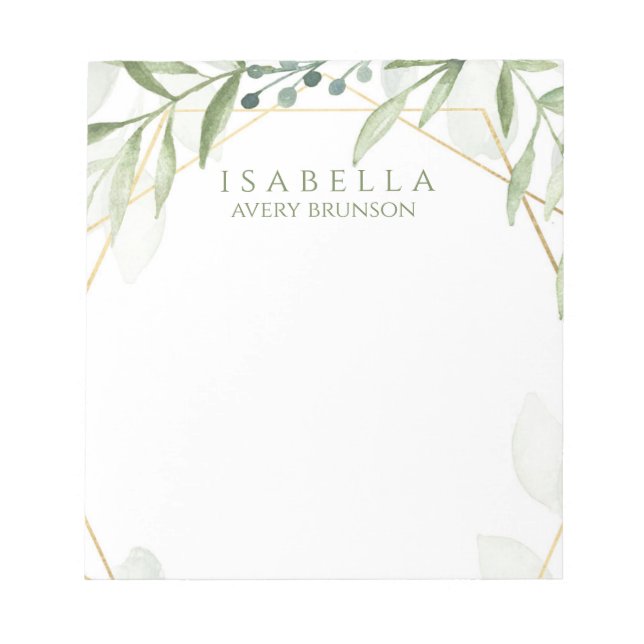 Bloc De Notas Verdor geométrico (Frente)