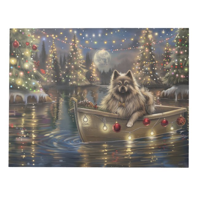 Bloc De Notas Viaje festivo de Navidad de Keeshond (Frente)