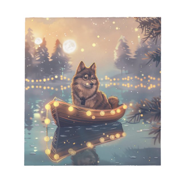 Bloc De Notas Viaje festivo de Navidades de Lapphund finlandeses (Frente)