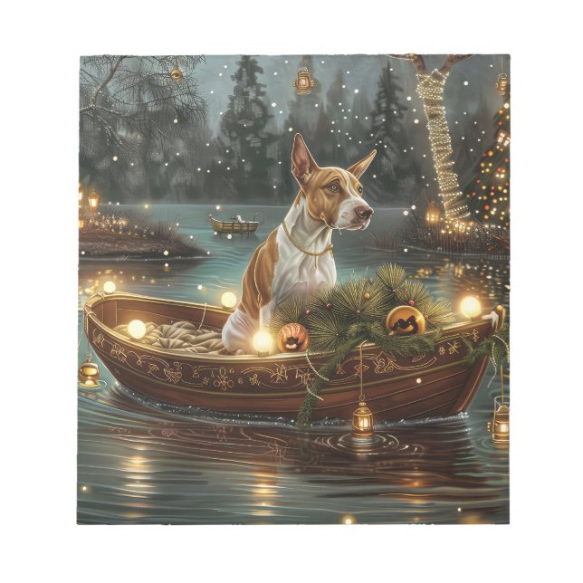 Bloc De Notas Viaje festivo para Navidades de Bull Terrier (Frente)