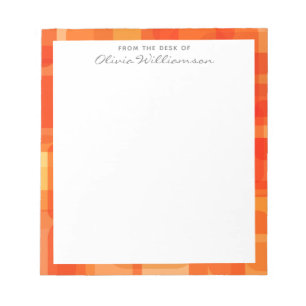 Bloc De Notas Vibrante Naranja contemporáneo abstracto de arte