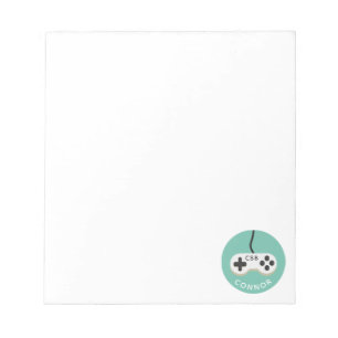 Bloc De Notas Video Game Controller Gamer Monogramas Kids