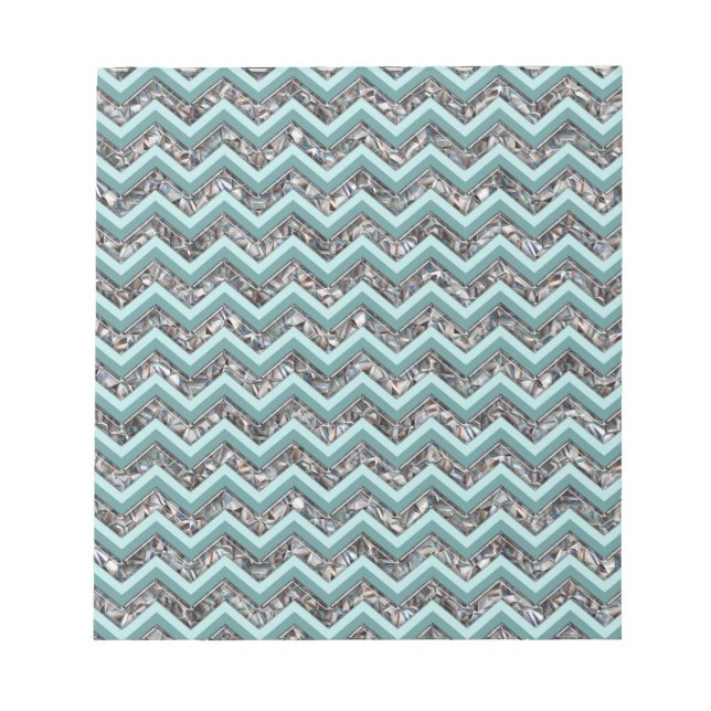 Bloc De Notas Vidrio de corte oscuro y zigzag Verde azulado (Frente)