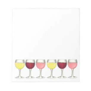 Bloc De Notas Vidrio de Rosé Blanco Rojo Glasses Winery Wine Lov