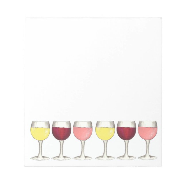 Bloc De Notas Vidrio de Rosé Blanco Rojo Glasses Winery Wine Lov (Frente)