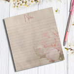 Bloc De Notas Vieja Rubor Floral Peony<br><div class="desc">Trae una belleza elegante a tus notas diarias con el Notepad de la Vieja Rubor Floral Peony. Con un suave fondo rosado y delicados acentos florales de peonía, este bloc de notas capta el encanto intemporal del papel vintage con un toque femenino y floral. Perfecto para anotar pensamientos, listas de...</div>