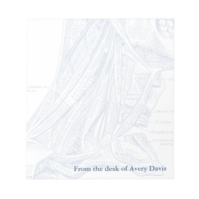 Bloc De Notas Viejos músculos de dibujo médico del cuello azul (Frente)