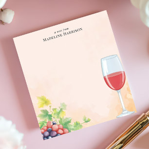 Bloc De Notas Viña de Vino Tinto y Uvas Nombre Personalizado