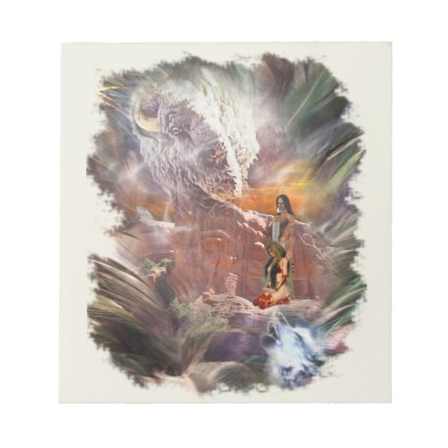 Bloc De Notas Viñeta nocturna de Boda indio americano (Frente)