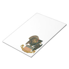 Bloc De Notas Vintage Acción de Gracias Turquía, Águila, Bandera