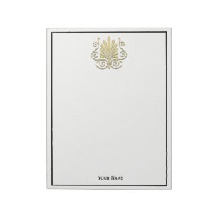 Bloc De Notas Vintage Art Deco Gold Plume Arabesque