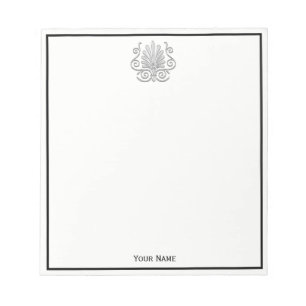 Bloc De Notas Vintage Art Deco Plata Pluma Arabesca