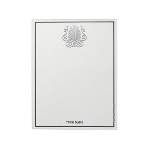 Bloc De Notas Vintage Art Deco Plata Pluma Arabesca