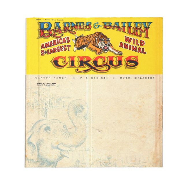 Bloc De Notas Vintage Barnes & Bailey Circus (Frente)