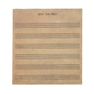 Bloc De Notas Vintage Blank Sheet Music 6 Staves