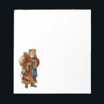 Bloc De Notas Vintage Christmas Old World Santa Claus<br><div class="desc">Un cuaderno con un viejo Navidad del Viejo Mundo, Santa Claus. El clásico santa del viejo mundo, con su famoso abrigo rojo y llevando una bolsa llena de juguetes. Este Santa de la vieja usanza es delgado y tiene un bastón para caminar por la tierra regalando juguetes a todos los...</div>