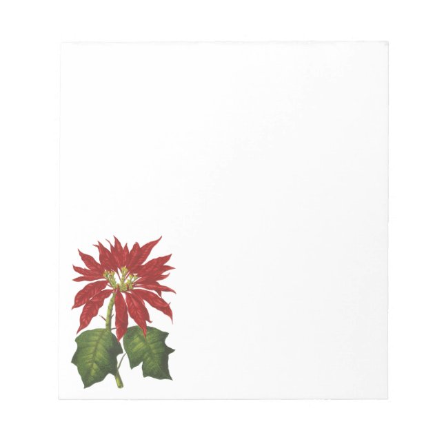 Bloc De Notas Vintage Christmas, Red Poinsettia WinPlanta (Frente)