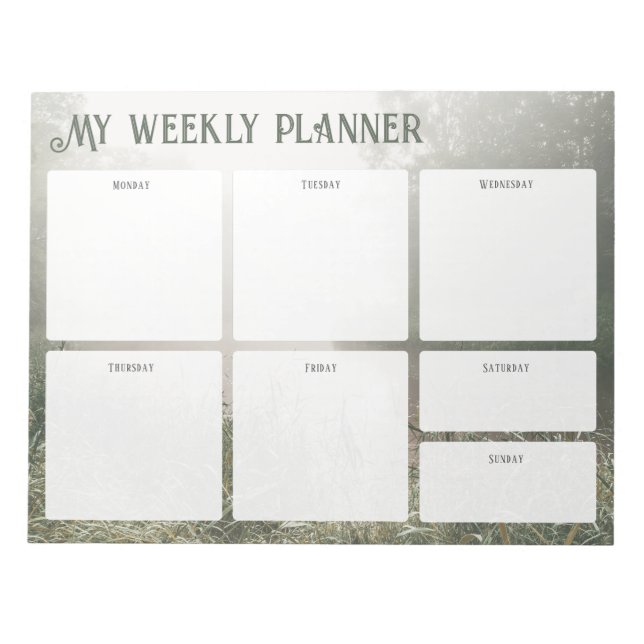 Bloc De Notas Vintage Green Academia Weekly Planner (Frente)