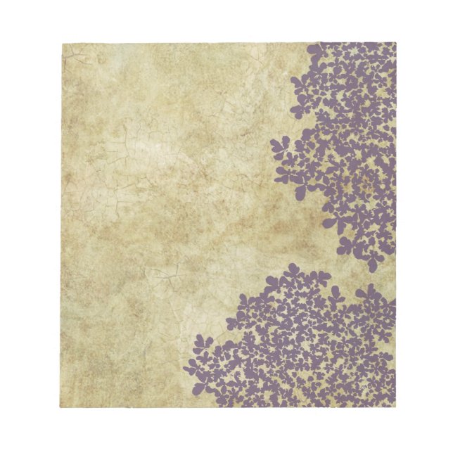 Bloc De Notas Vintage morado floral (Frente)