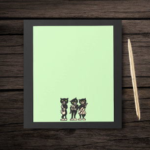 Bloc De Notas Vintage Musician Black Cats Music Notes