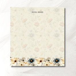 Bloc De Notas Vintage Navy Terracotta Flor Silvestre Chic 