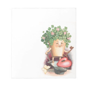 Bloc De Notas Vintage Shamrock Heart and Key St Patrick's Day