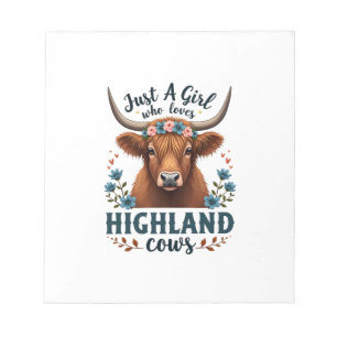 Bloc De Notas Vintage Solo Una Chica Que Ama Las Vacas Highland 
