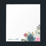 Bloc De Notas Vintage Watercolor Floral Personalized Stationery<br><div class="desc">Pretty watercolor flowers notepad,  personalized with your name.</div>