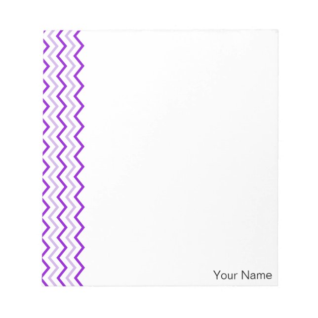 Bloc De Notas Violet Chevron Vertical Zigzag Personalizado (Frente)