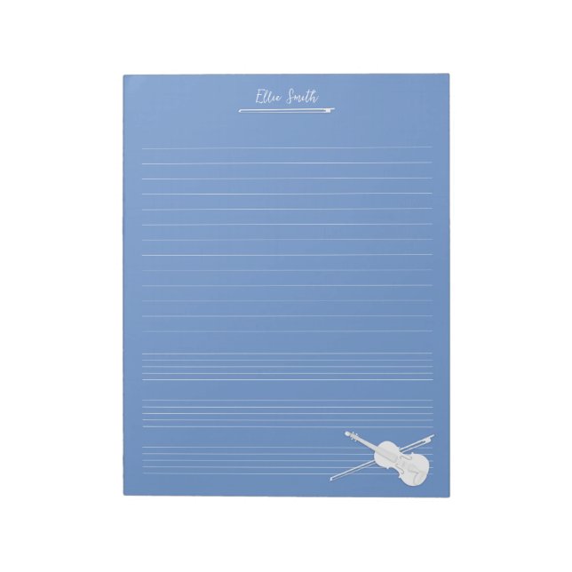 Bloc De Notas Violín blanco y reverencia (Lado Izquierdo)