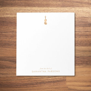 Bloc De Notas Violin de oro simple elegante