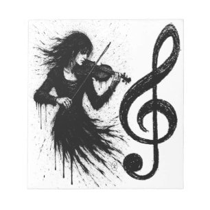 Bloc De Notas Violinista Nacido de la Tinta en la Tormenta de So