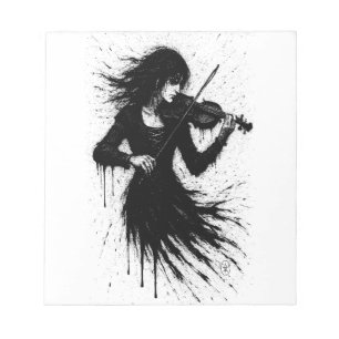 Bloc De Notas Violinista Nacido de la Tinta en la Tormenta de So