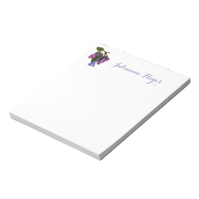 Bloc De Notas Virginia Bluebells Wildflower (Lado Izquierdo)