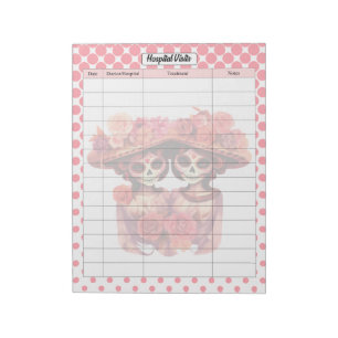 Bloc De Notas Visitas al Hospital Cute Sugar Skull