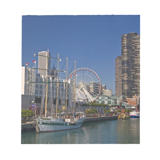 Bloc De Notas Vista del muelle naval 2 de Chicago (Frente)