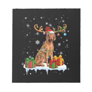 Bloc De Notas Vizsla Árbol de Navidad Luz Pajama Perro Lover Xma