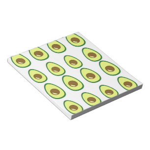 Bloc De Notas Vocado verde rebanado sobre blanco