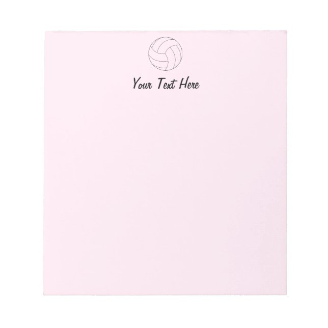 Bloc De Notas Voleibol rosa personalizado (Frente)