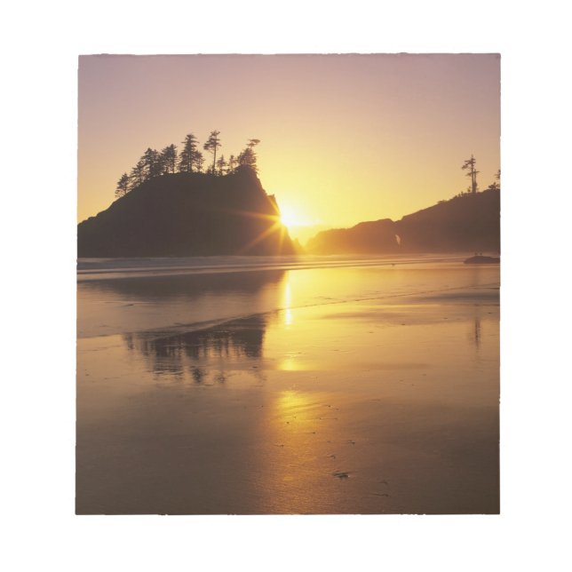 Bloc De Notas WA, Olympic NP, Second Beach al atardecer (Frente)