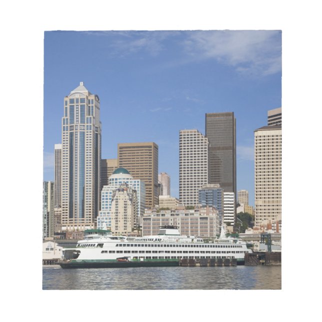 Bloc De Notas WA, Seattle, horizonte de Seattle con ferry (Frente)