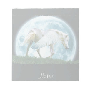 Bloc De Notas Walking White Pegasus & Full Moon Fantasy Notepad