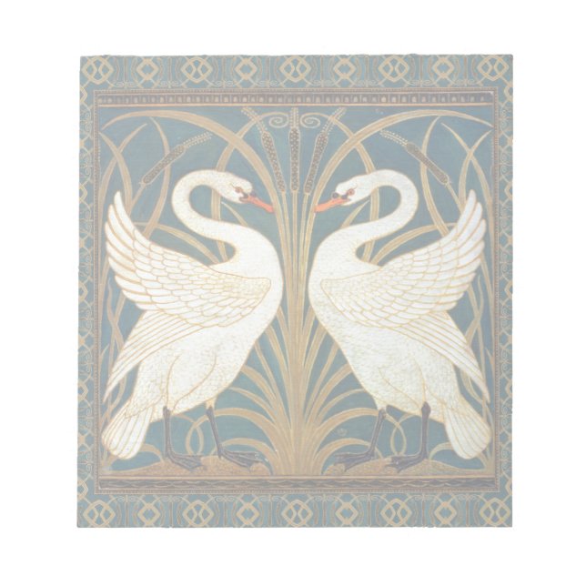 Bloc De Notas Walter Crane Swan, Rush E Iris Art Nouveau (Frente)