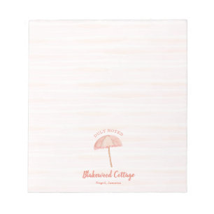 Bloc De Notas Watercolor Beach Umbrella Tropical