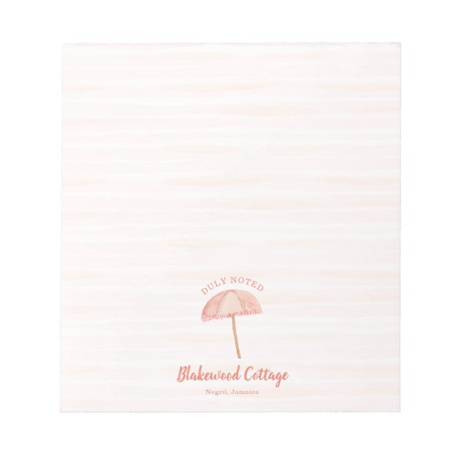 Bloc De Notas Watercolor Beach Umbrella Tropical (Frente)