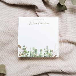 Bloc De Notas Watercolor Eucalyptus Greenery Personalizado